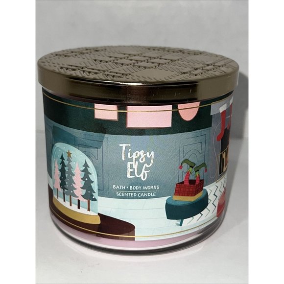 Bath & Body Works Candle TIPSY ELF 3 Wick Candle Day Exclusive NEW Holiday 2022 - Picture 1 of 16